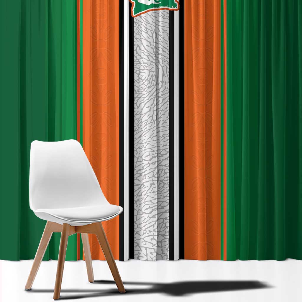Côte d'Ivoire National Football Window Curtain Les Elephants-Sporty Stripes - African Pride