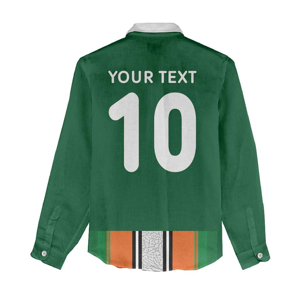 Custom Côte d'Ivoire National Football Women Casual Shirt Les Elephants-Sporty Stripes - African Pride