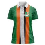 Custom Côte d'Ivoire National Football Women Polo Shirt Les Elephants-Sporty Stripes - African Pride
