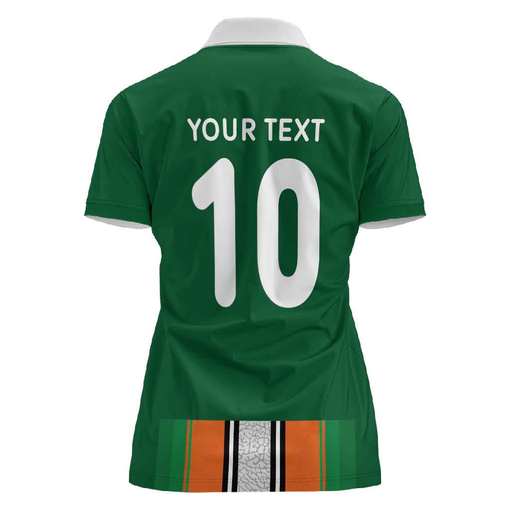 Custom Côte d'Ivoire National Football Women Polo Shirt Les Elephants-Sporty Stripes - African Pride