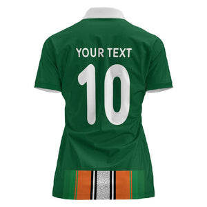 Custom Côte d'Ivoire National Football Women Polo Shirt Les Elephants-Sporty Stripes - African Pride