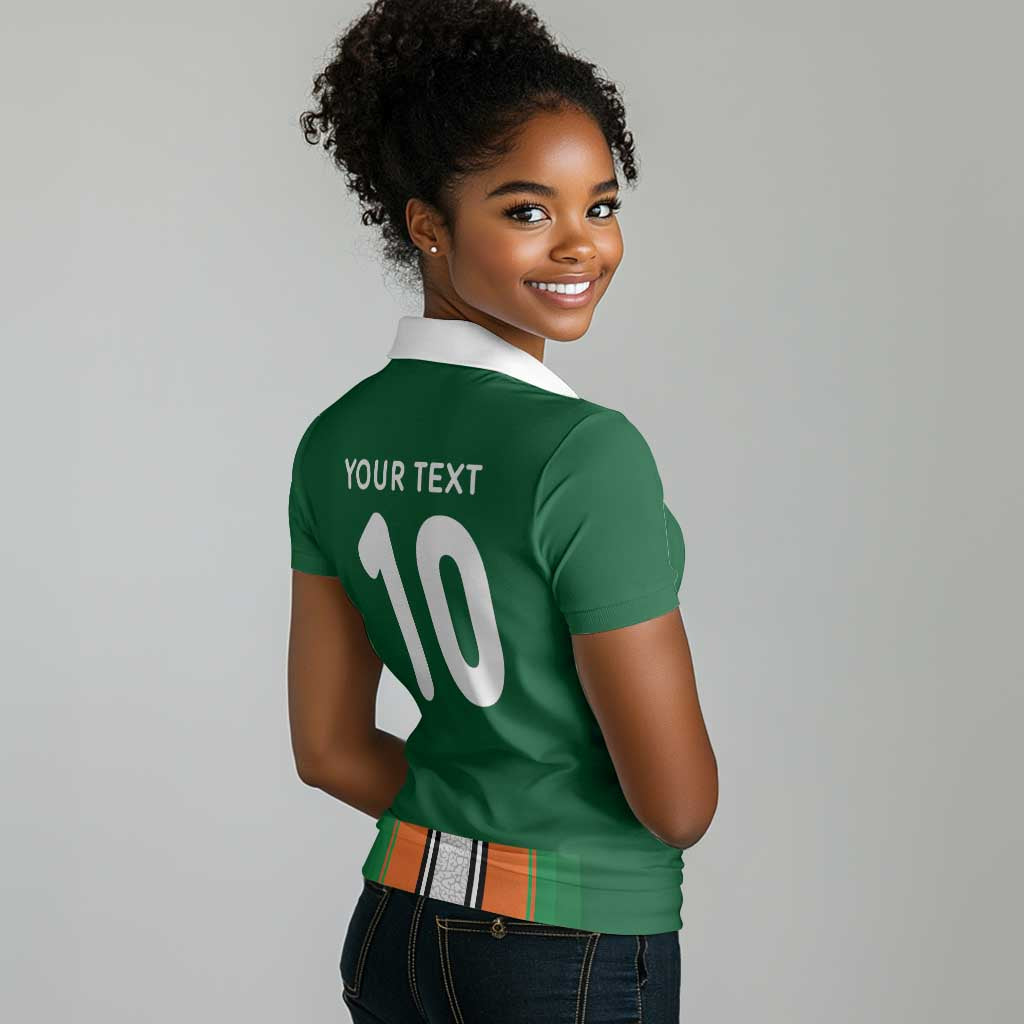 Custom Côte d'Ivoire National Football Women Polo Shirt Les Elephants-Sporty Stripes - African Pride