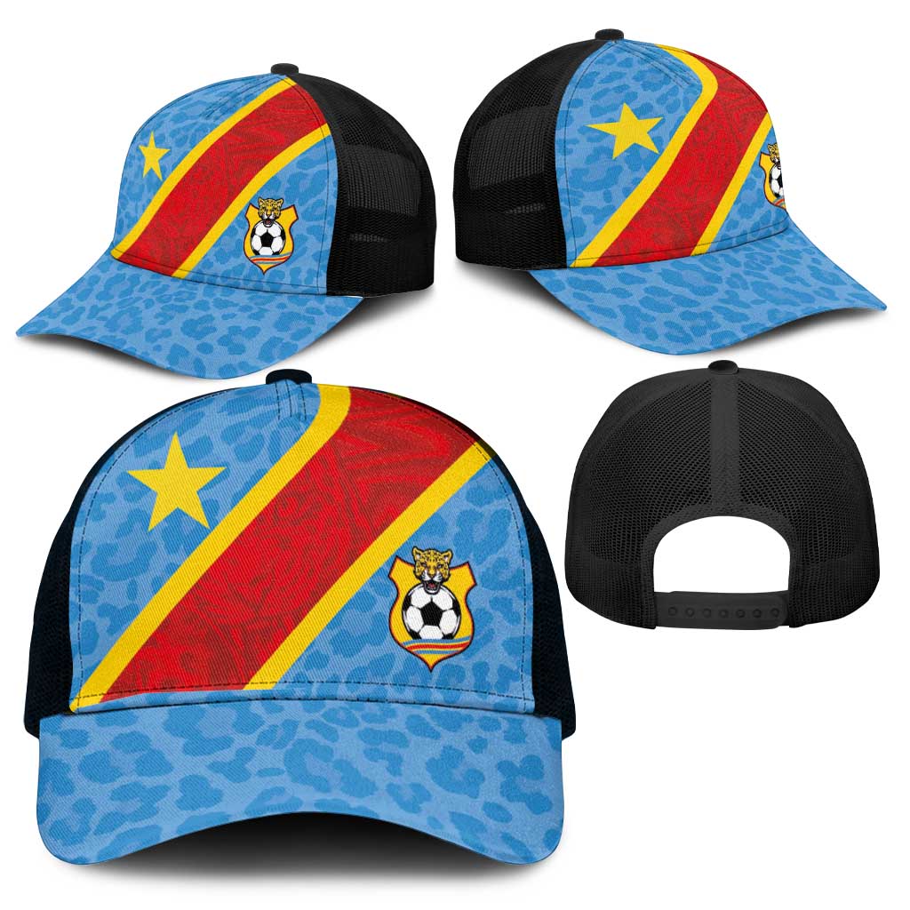 DR Congo National Football Baseball Net Cap Leopards Go Glory - African Pride