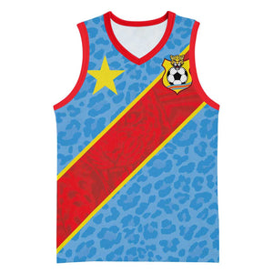 Custom DR Congo National Football Basketball Jersey Leopards Go Glory - African Pride