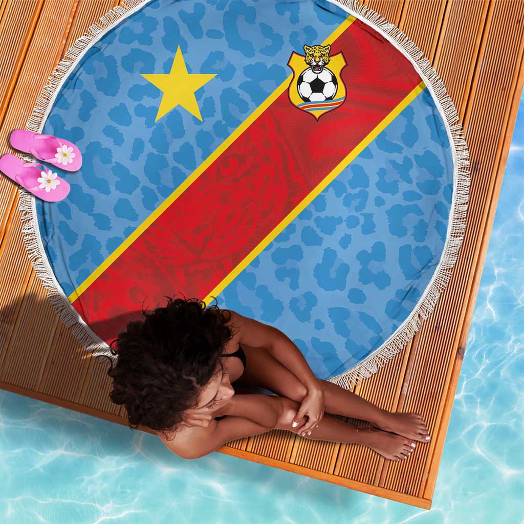 DR Congo National Football Beach Blanket Leopards Go Glory - African Pride