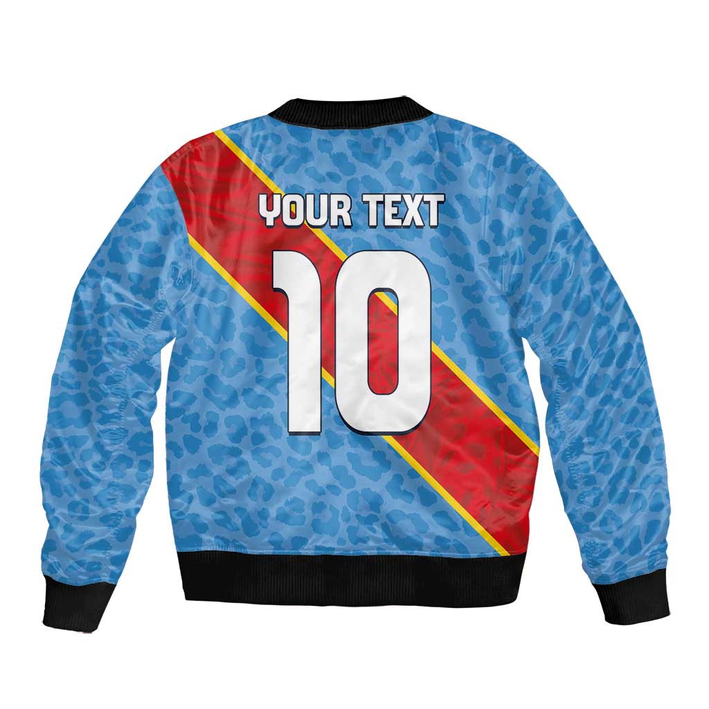 Custom DR Congo National Football Bomber Jacket Leopards Go Glory - African Pride