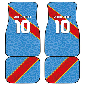 Custom DR Congo National Football Car Mats Leopards Go Glory - African Pride