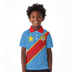 Custom DR Congo National Football Kid Polo Shirt Leopards Go Glory - African Pride