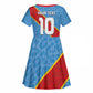 Custom DR Congo National Football Kid Short Sleeve Dress Leopards Go Glory - African Pride