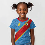 Custom DR Congo National Football Kid T shirt Leopards Go Glory - African Pride