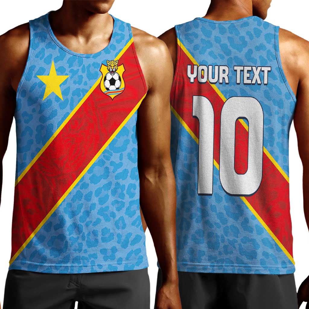 Custom DR Congo National Football Men Tank Top Leopards Go Glory - African Pride