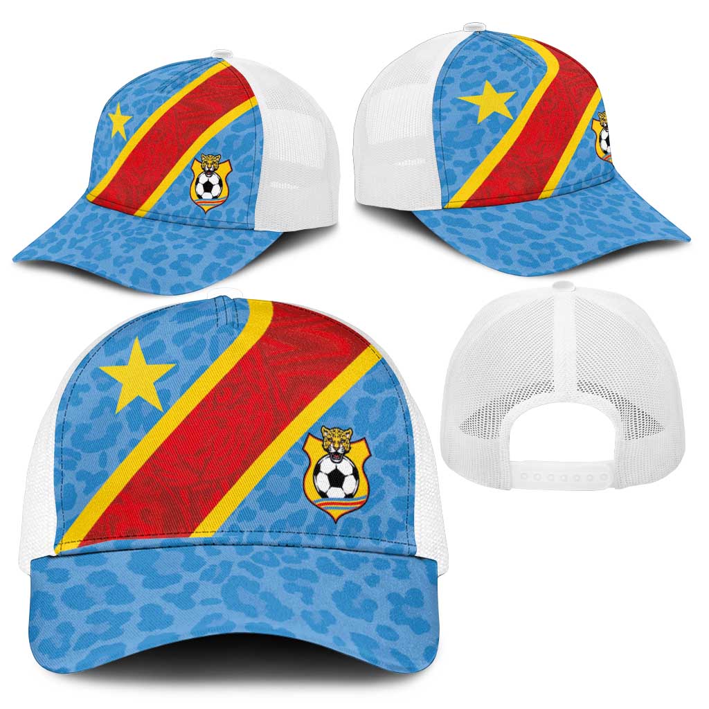 DR Congo National Football Mesh Trucker Cap Leopards Go Glory - African Pride