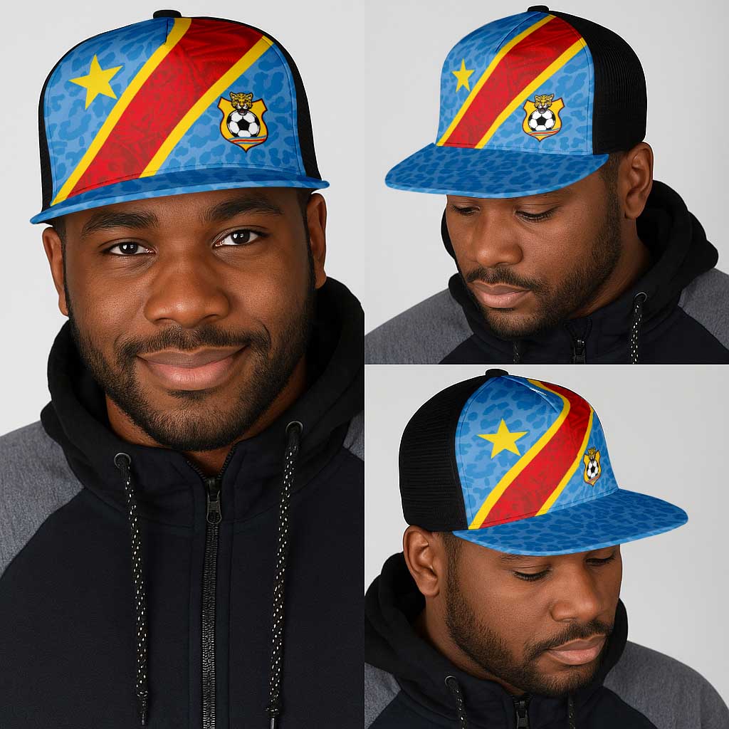DR Congo National Football Mesh Trucker Cap Leopards Go Glory - African Pride
