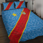 DR Congo National Football Quilt Bed Set Leopards Go Glory - African Pride