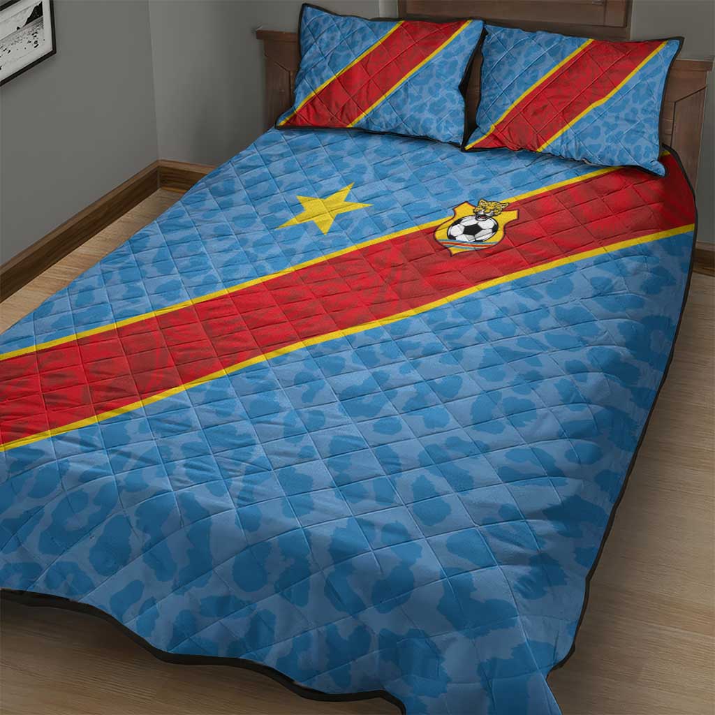 DR Congo National Football Quilt Bed Set Leopards Go Glory - African Pride
