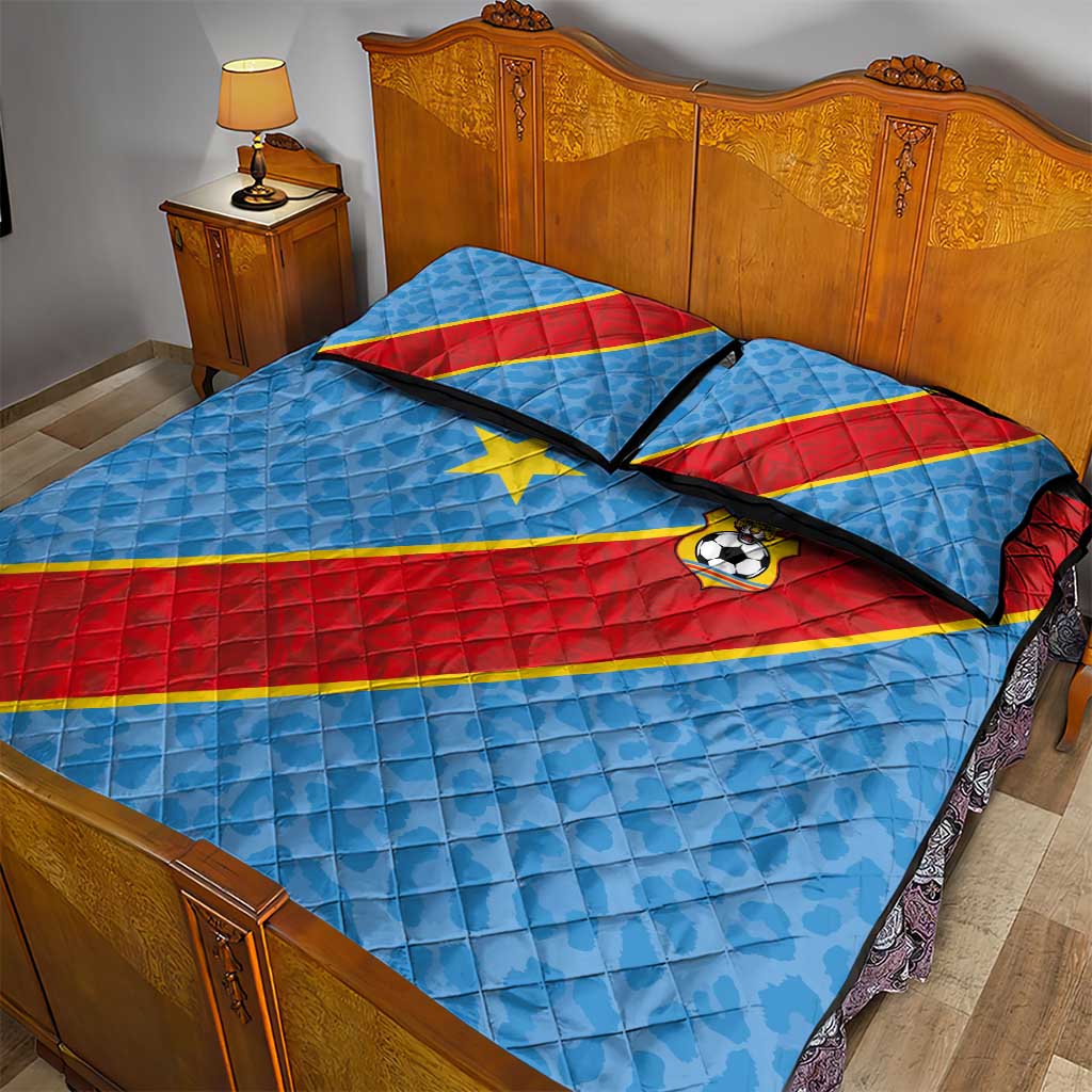 DR Congo National Football Quilt Bed Set Leopards Go Glory - African Pride