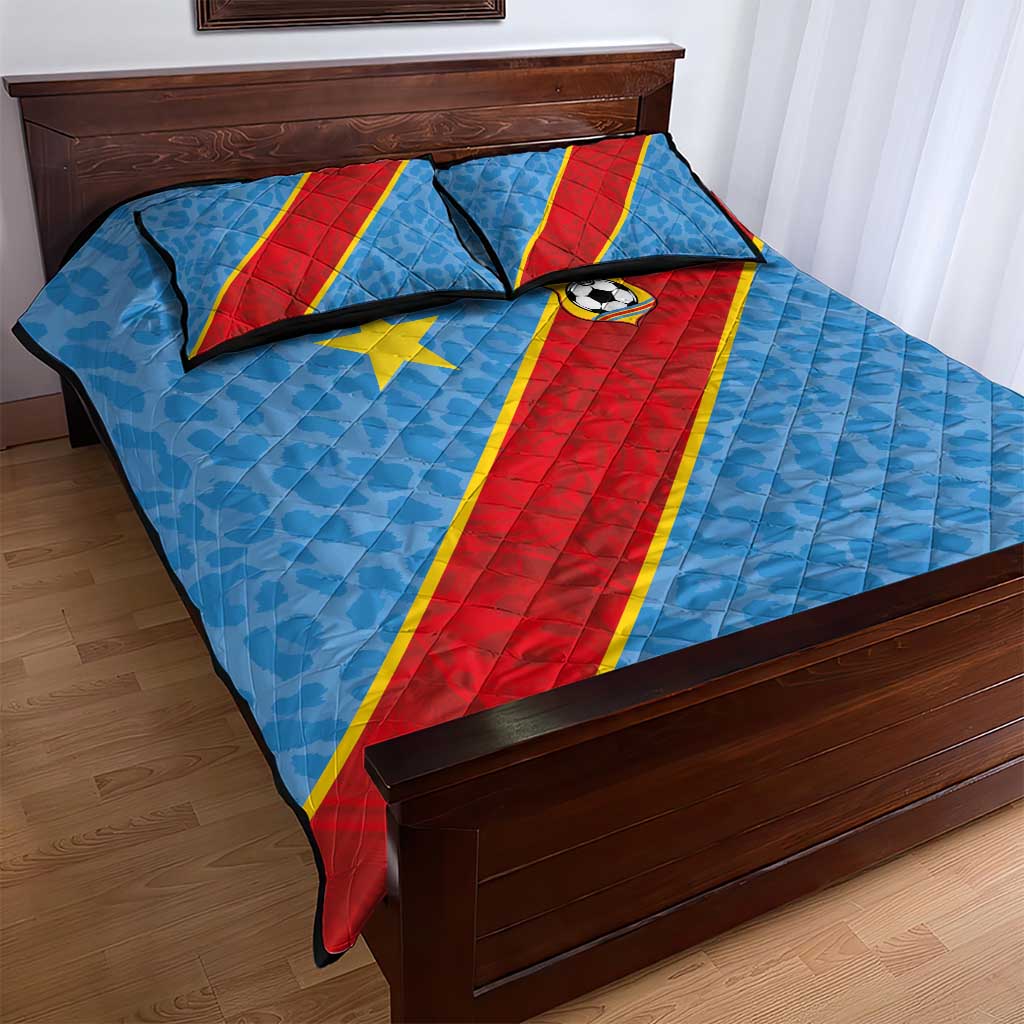 DR Congo National Football Quilt Bed Set Leopards Go Glory - African Pride