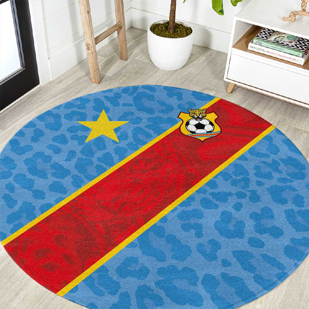 DR Congo National Football Round Carpet Leopards Go Glory - African Pride