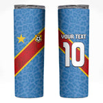 Custom DR Congo National Football Skinny Tumbler Leopards Go Glory - African Pride