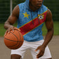 Custom DR Congo National Football Sleeveless Hoodie Leopards Go Glory - African Pride