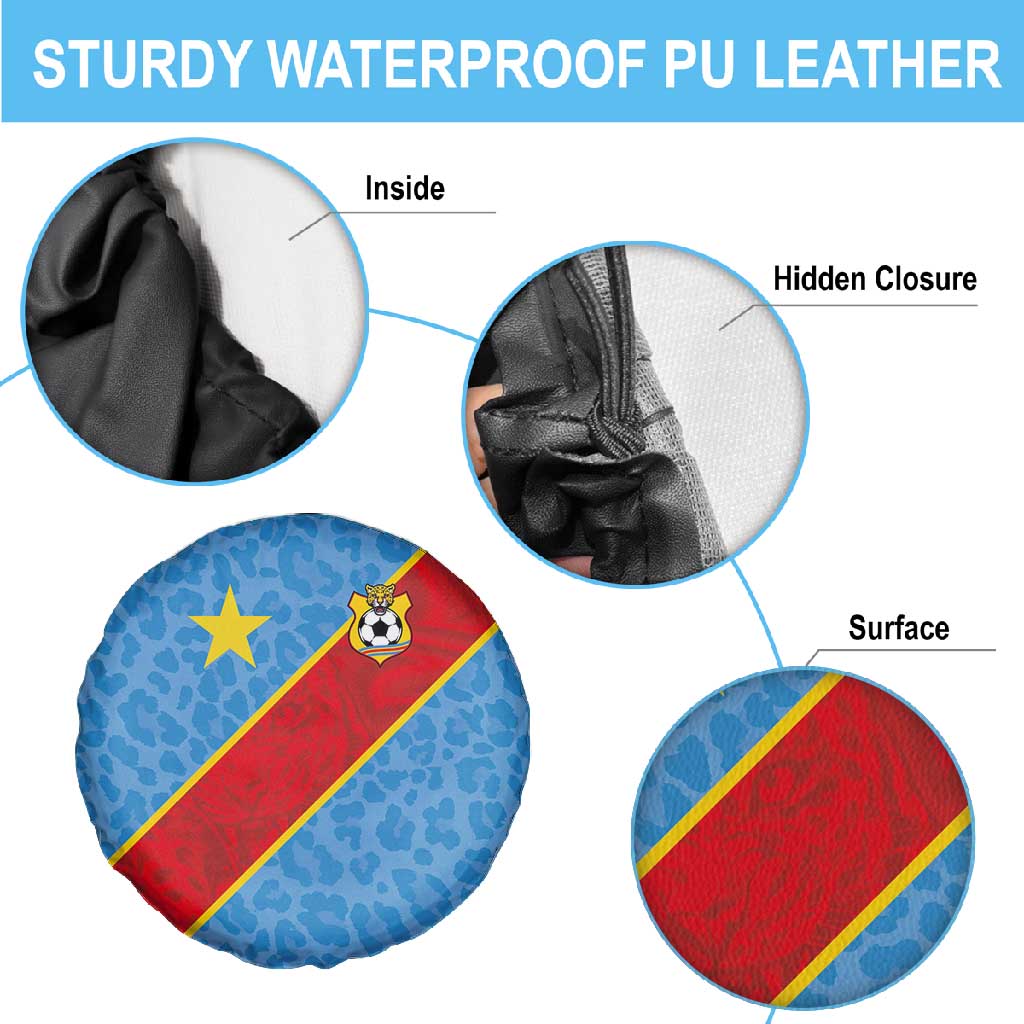 DR Congo National Football Spare Tire Cover Leopards Go Glory - African Pride