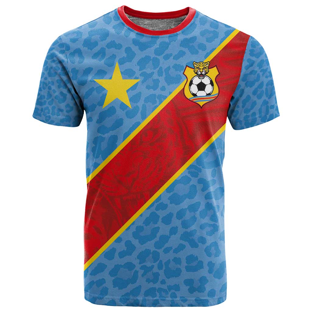 Custom DR Congo National Football T shirt Leopards Go Glory - African Pride