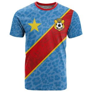 Custom DR Congo National Football T shirt Leopards Go Glory - African Pride
