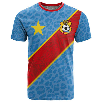 Custom DR Congo National Football T shirt Leopards Go Glory - African Pride