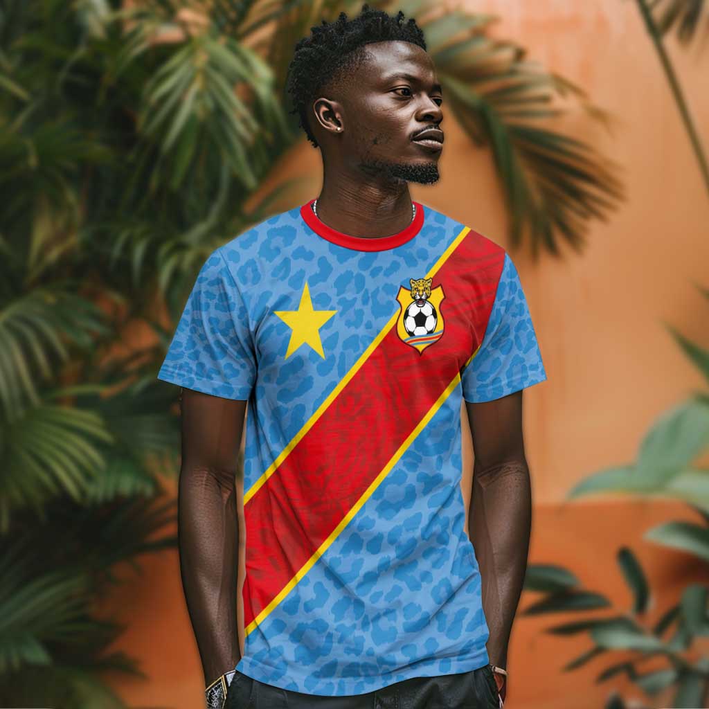 Custom DR Congo National Football T shirt Leopards Go Glory - African Pride