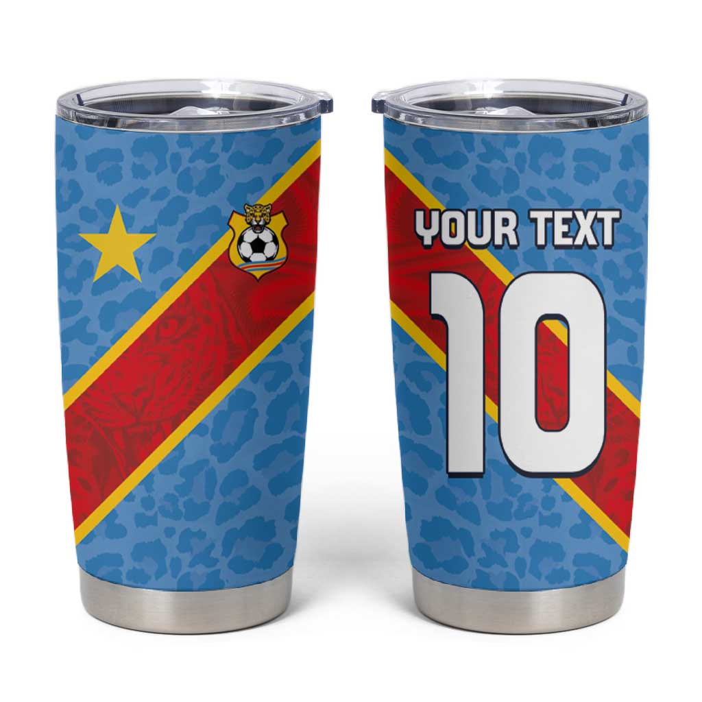 Custom DR Congo National Football Tumbler Cup Leopards Go Glory - African Pride