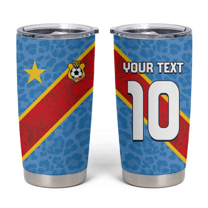 Custom DR Congo National Football Tumbler Cup Leopards Go Glory - African Pride