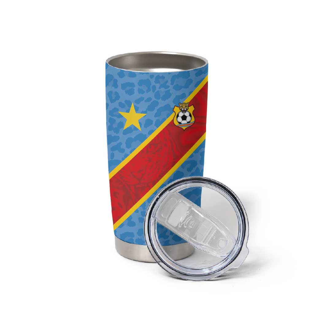 Custom DR Congo National Football Tumbler Cup Leopards Go Glory - African Pride