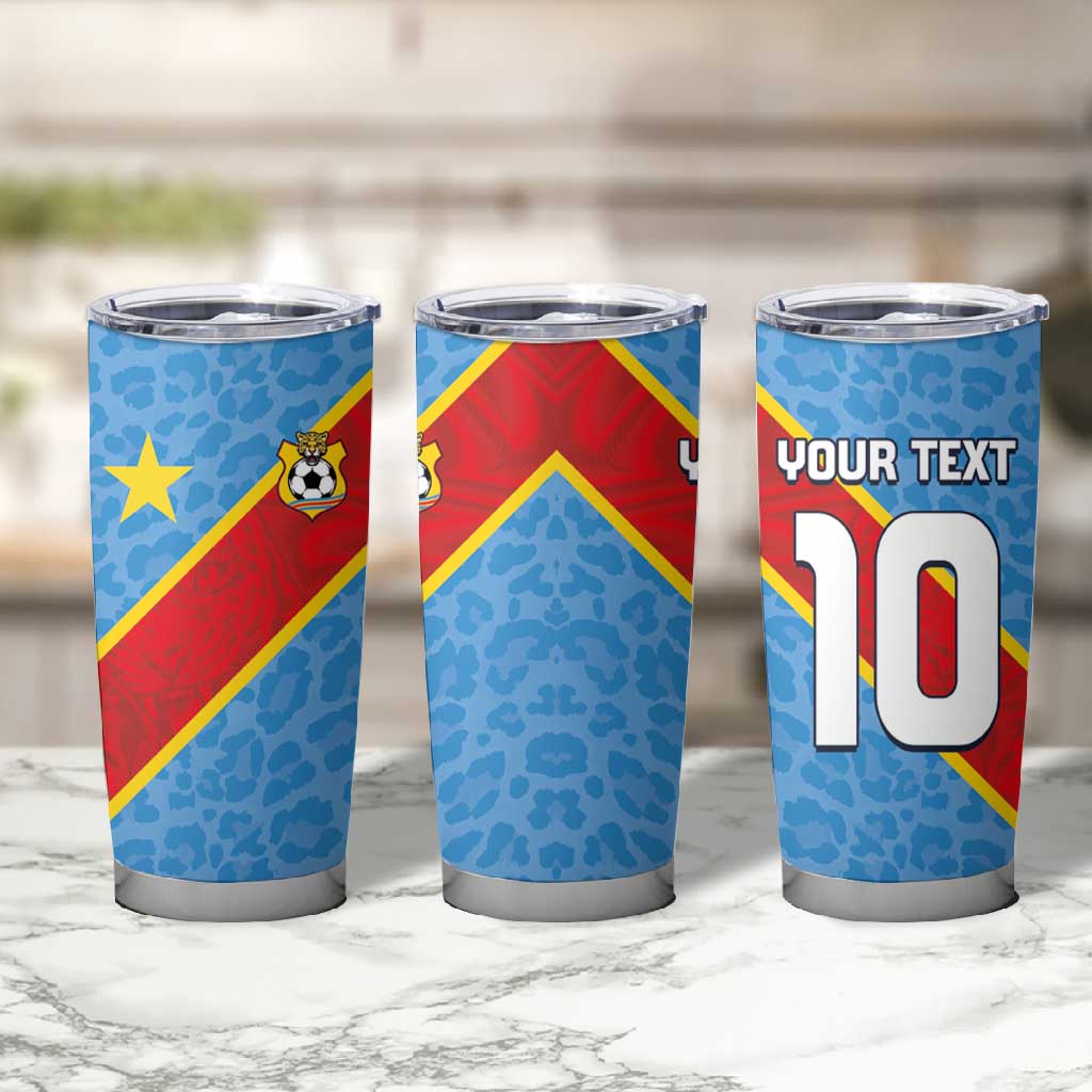 Custom DR Congo National Football Tumbler Cup Leopards Go Glory - African Pride