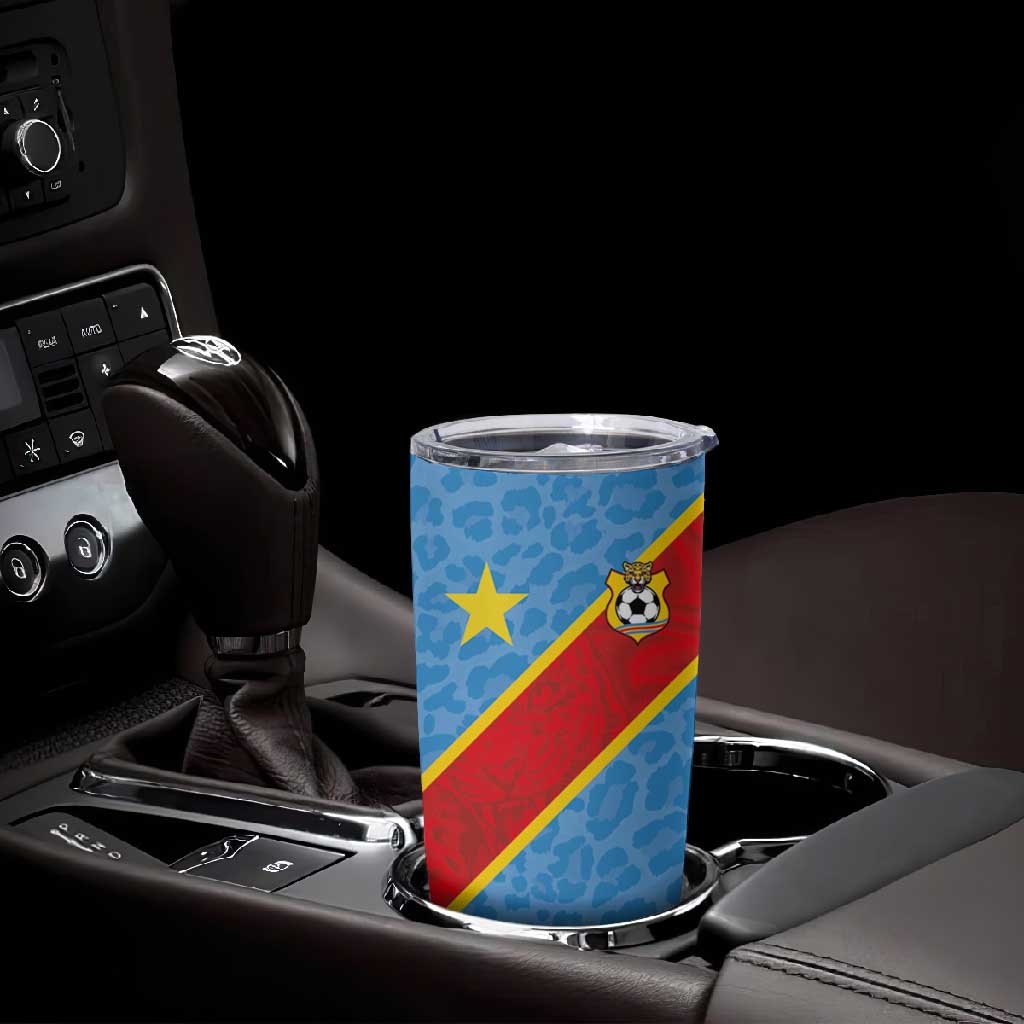 Custom DR Congo National Football Tumbler Cup Leopards Go Glory - African Pride
