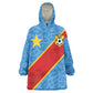 Custom DR Congo National Football Wearable Blanket Hoodie Leopards Go Glory - African Pride