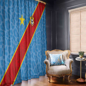 DR Congo National Football Window Curtain Leopards Go Glory - African Pride