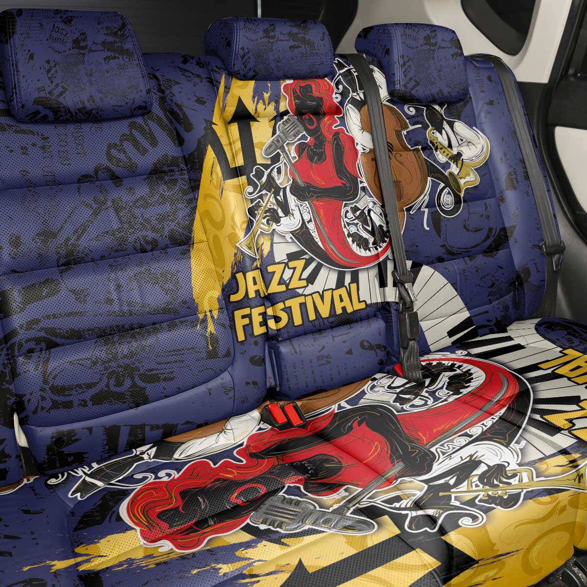 Afro-Barbados Jazz Festival Back Car Seat Cover Abstract Jazz Art