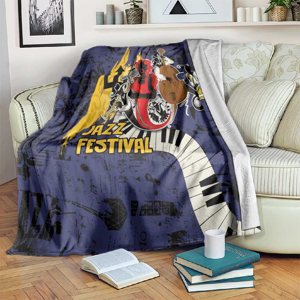 Afro-Barbados Jazz Festival Blanket Abstract Jazz Art