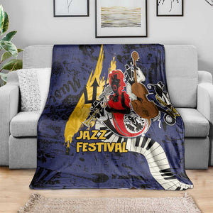 Afro-Barbados Jazz Festival Blanket Abstract Jazz Art