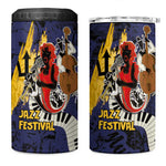 Afro-Barbados Jazz Festival 4 in 1 Can Cooler Tumbler Abstract Jazz Art