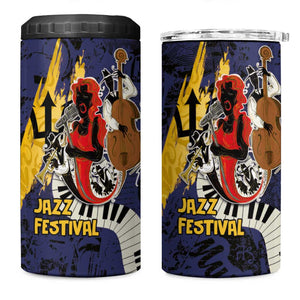 Afro-Barbados Jazz Festival 4 in 1 Can Cooler Tumbler Abstract Jazz Art