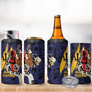 Afro-Barbados Jazz Festival 4 in 1 Can Cooler Tumbler Abstract Jazz Art