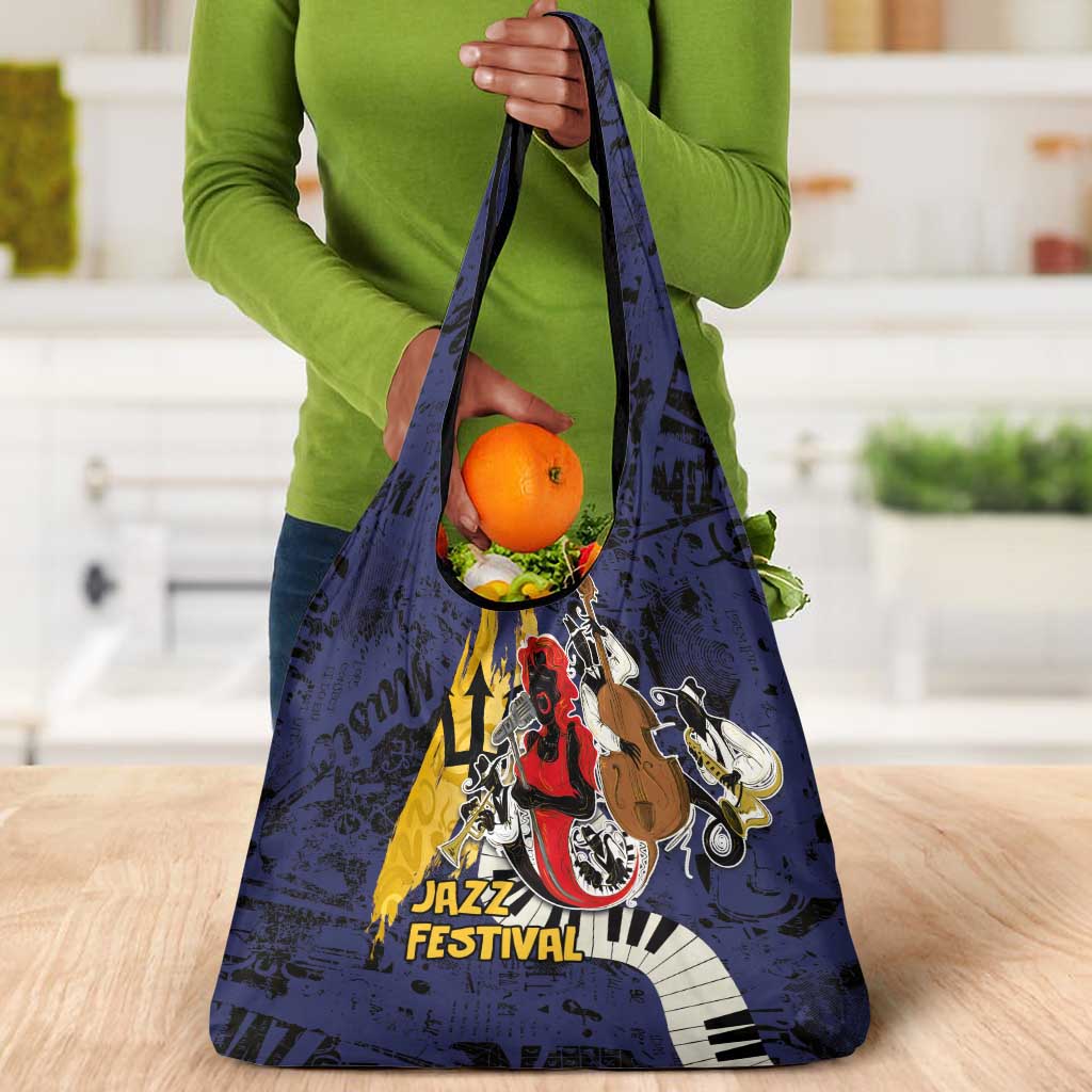 Afro-Barbados Jazz Festival Grocery Bag Abstract Jazz Art