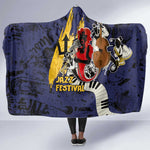 Afro-Barbados Jazz Festival Hooded Blanket Abstract Jazz Art