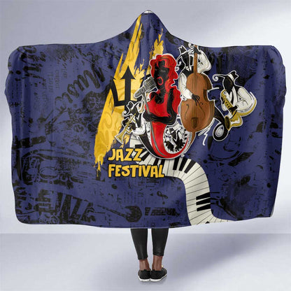 Afro-Barbados Jazz Festival Hooded Blanket Abstract Jazz Art