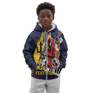 Afro-Barbados Jazz Festival Kid Hoodie Abstract Jazz Art