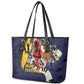 Afro-Barbados Jazz Festival Leather Tote Bag Abstract Jazz Art