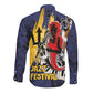 Afro-Barbados Jazz Festival Long Sleeve Button Shirt Abstract Jazz Art