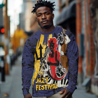 Afro-Barbados Jazz Festival Long Sleeve Shirt Abstract Jazz Art