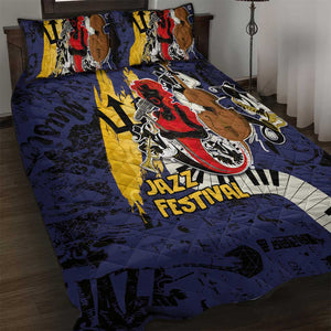 Afro-Barbados Jazz Festival Quilt Bed Set Abstract Jazz Art